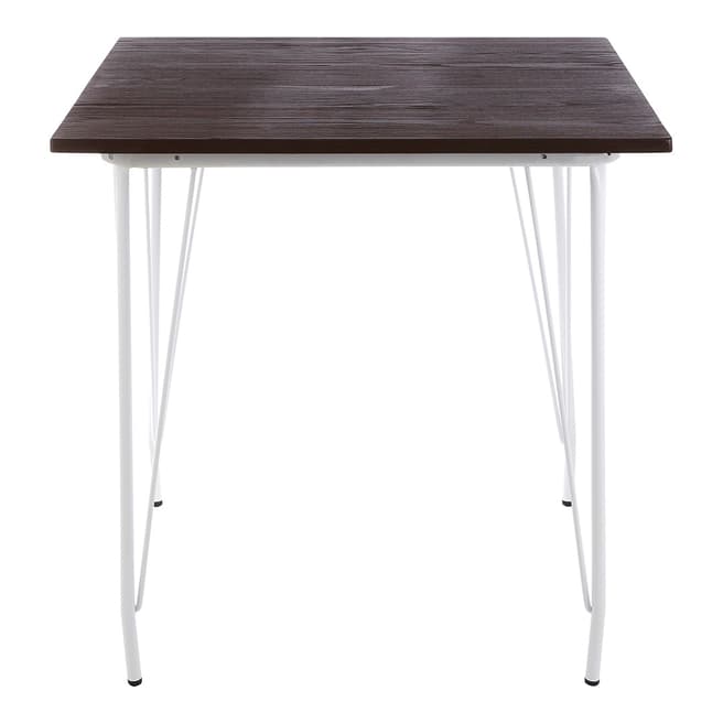 Premier Housewares District Table, White Metal and Elm Wood