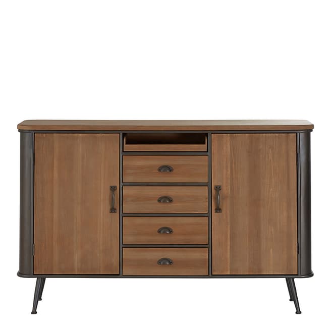 Premier Housewares Trinity 4 Drawer Cabinet, Fir Wood, Metal