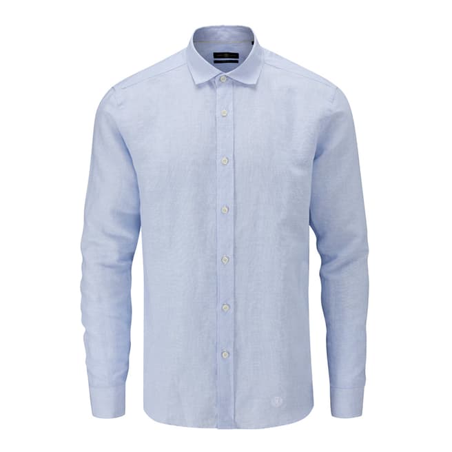 Henri Lloyd Blue Oban Linen Stripe Regular Shirt