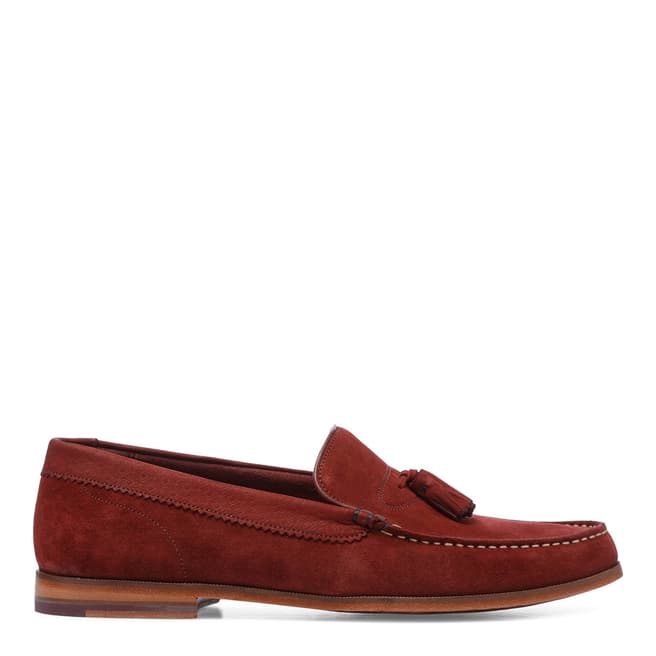 Ted Baker Dark Red Suede Dougge Classic Tassel Loafers 
