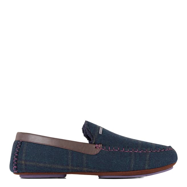 Ted Baker Blue/Dark Green Suede Moriss Moccasin Slippers 