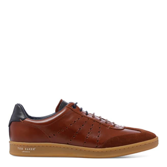 Ted Baker Dark Tan Leather Orlee Cupsole Trainers
