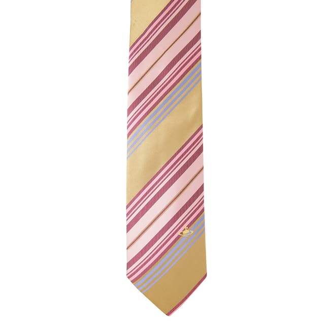Vivienne Westwood Pink/Gold Stripe Tie