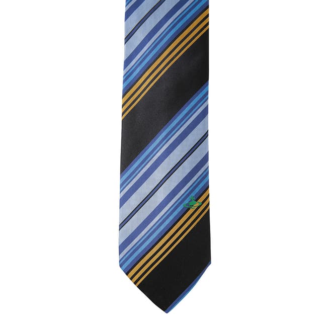 Vivienne Westwood Blue/Gold Stripe Tie