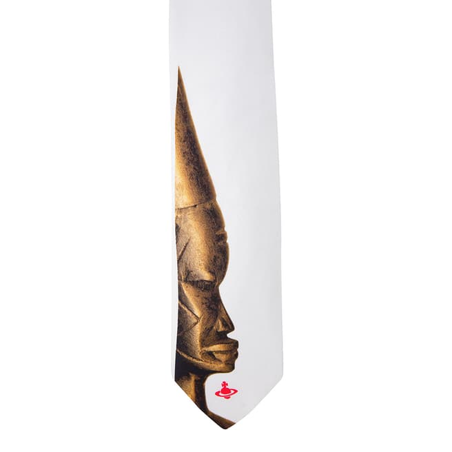 Vivienne Westwood White Statue Print Tie