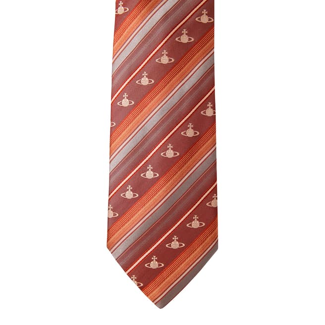 Vivienne Westwood Orange Stripe Orb Tie