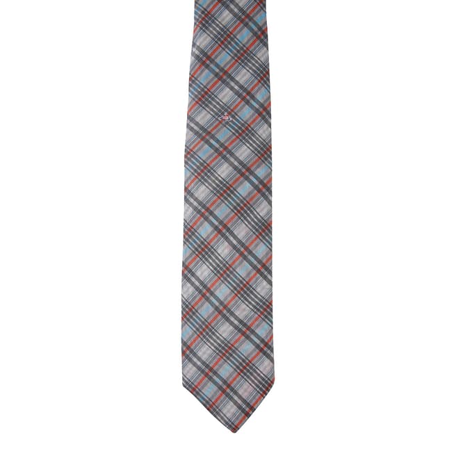 Vivienne Westwood Turquoise/Grey Busy Check Tie