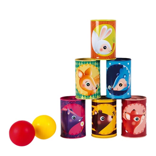 Janod Forest Tumbling Cans Game