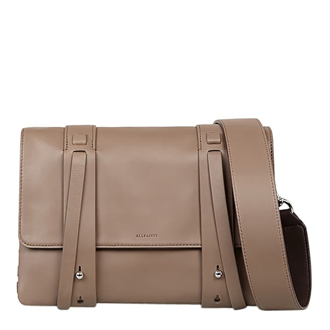AllSaints Shale Brown Fin Lea Box Bag