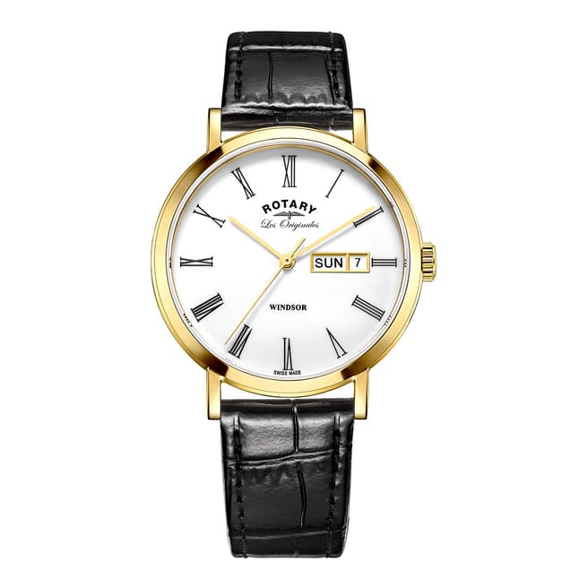 Rotary Men's Black Les Originales Windsor Quartz Watch