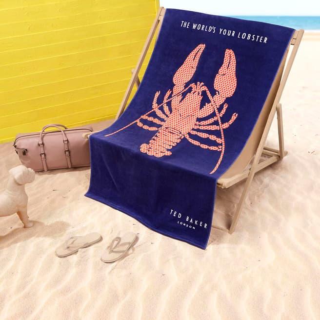 Ted Baker Blue Lobster Beach Towel