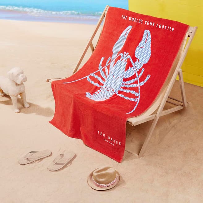 Ted Baker Red Lobster Beach Towel
