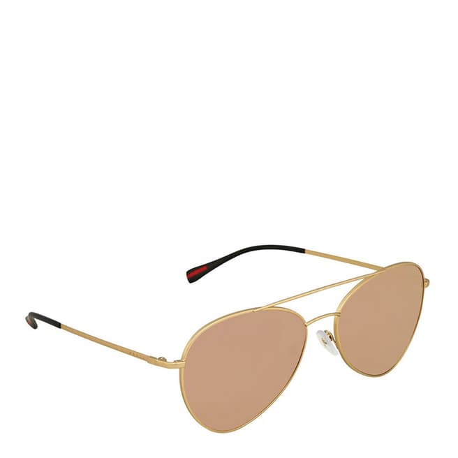 Prada Women's Gold/Pink Aviator Prada Sunglasses 60mm