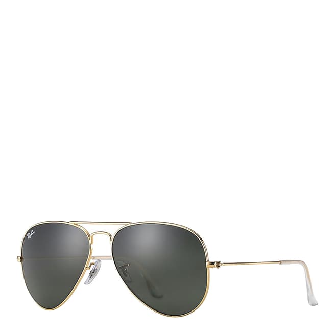 Ray-Ban Men's Gold/Green Aviator Ray Ban Sunglasses 58mm