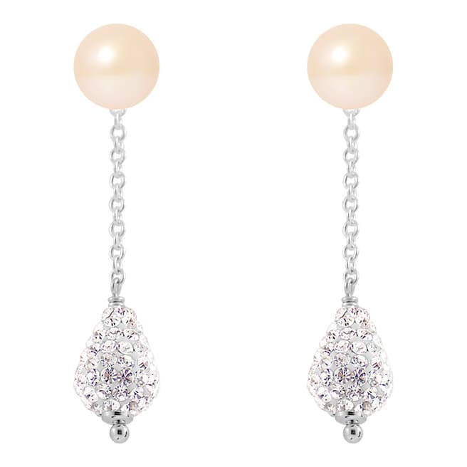 Wish List Silver Hanging Earrings With Pink Pearls