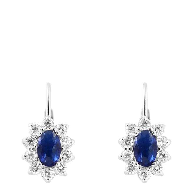 Wish List Silver Earrings With Blue Pendant