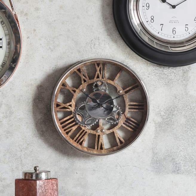 Gallery Living Fairbank Wall Clock Polished Nickel