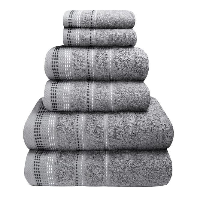 Rapport Berkley Set of 6 Towels, Silver