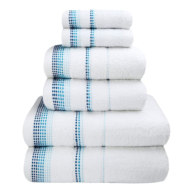 Rapport Berkley Set of 6 Towels, White