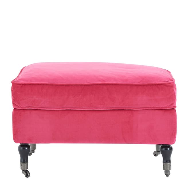Fifty Five South Plush Velvet Footstool, Pink