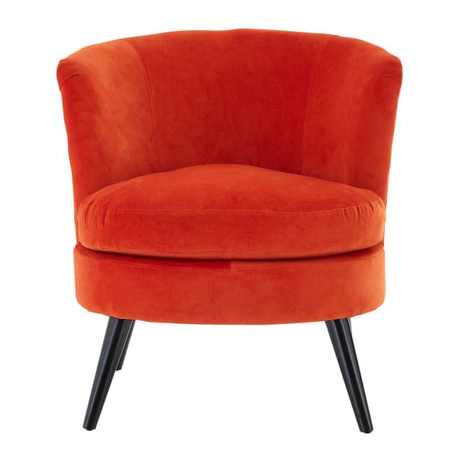 Fifty Five South Round Plush Armchair, Orange Cotton Velvet