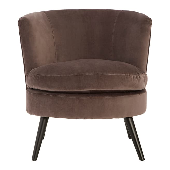 Fifty Five South Grey Plush Velvet Round Armchair