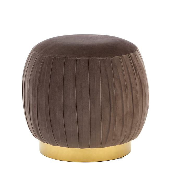 Fifty Five South Louxor Grey Velvet Round Footstool