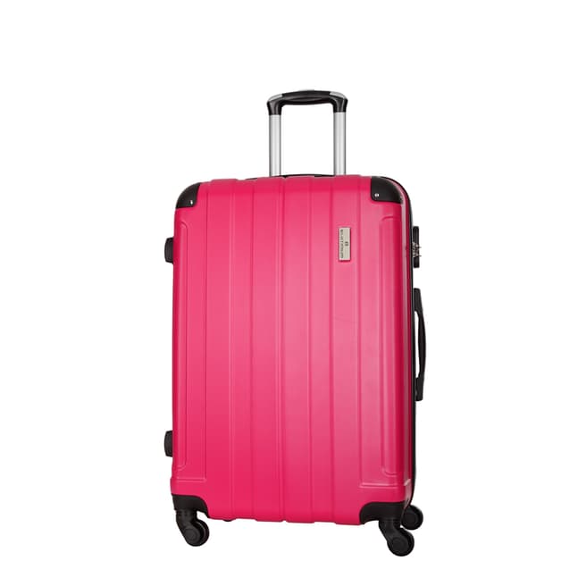Platinium Fuchsia Pink Delos Low Cost 4 Wheel Suitcase 46cm