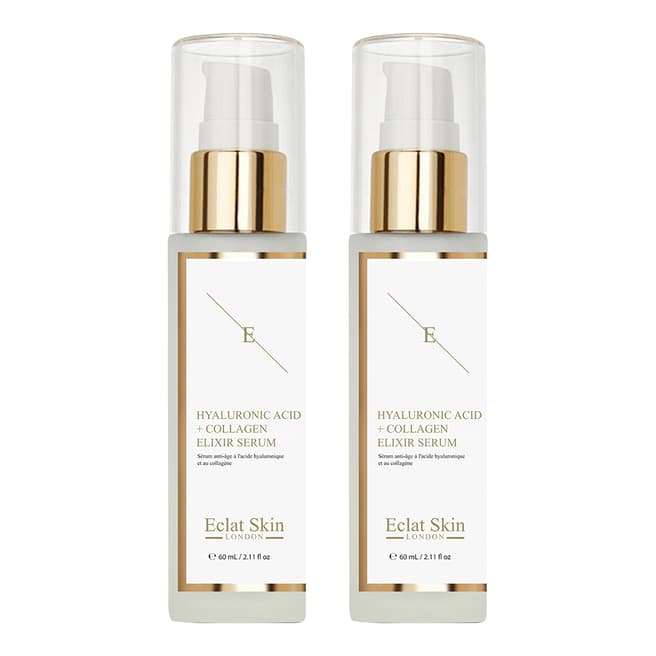 Eclat Skin London Anti-Ageing Serum With Hyaluronic Acid And Collagen- 60ml X 2
