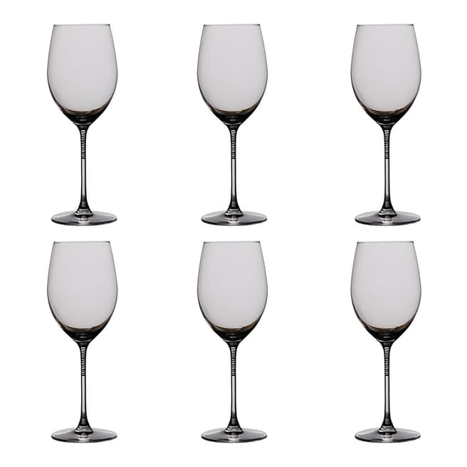 Ella Sabatini Set of 6 Spiral Platinum Wine Glasses, 480ml