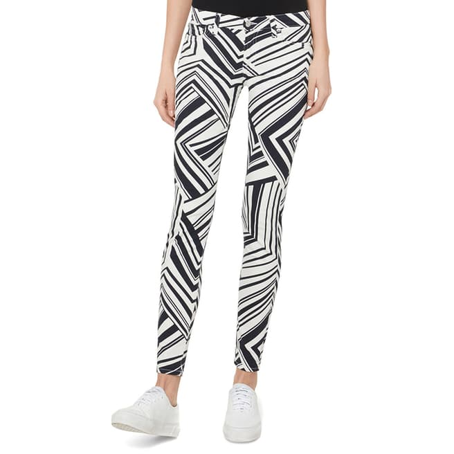 7 For All Mankind Black/White The Skinny Stretch Jeans