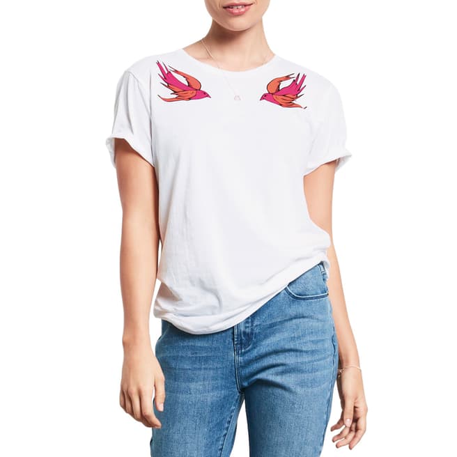 hush White Bird Print T-Shirt 