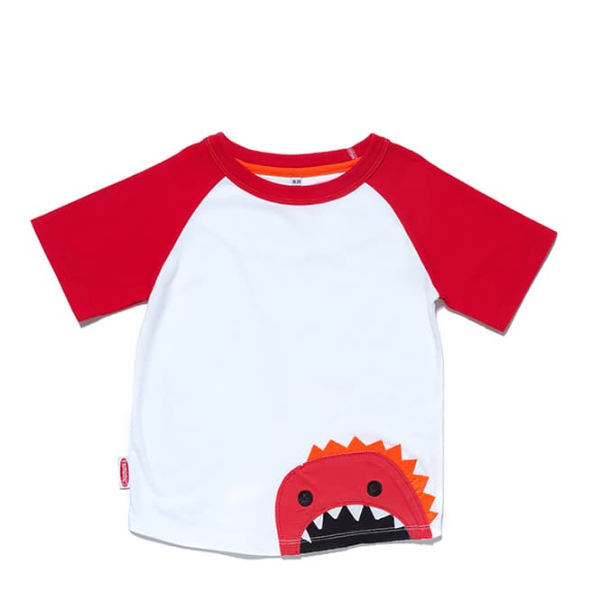 Chipmunks White and Red Zain Monster White and Red T Shirt