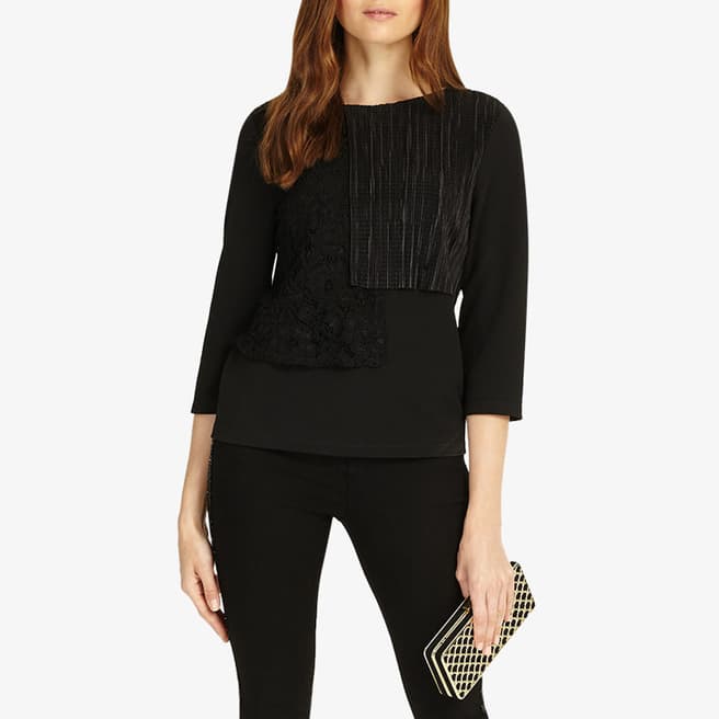 Phase Eight Black Lola Lace Top
