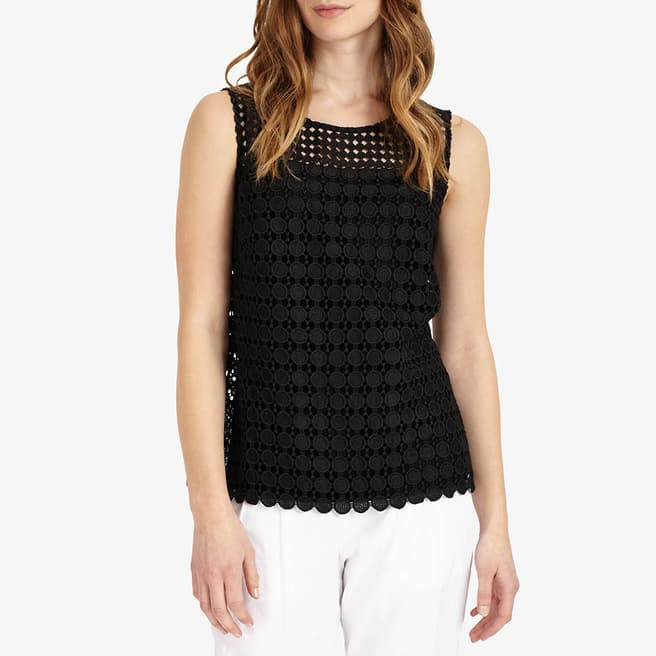 Phase Eight Black Alba Lace Top