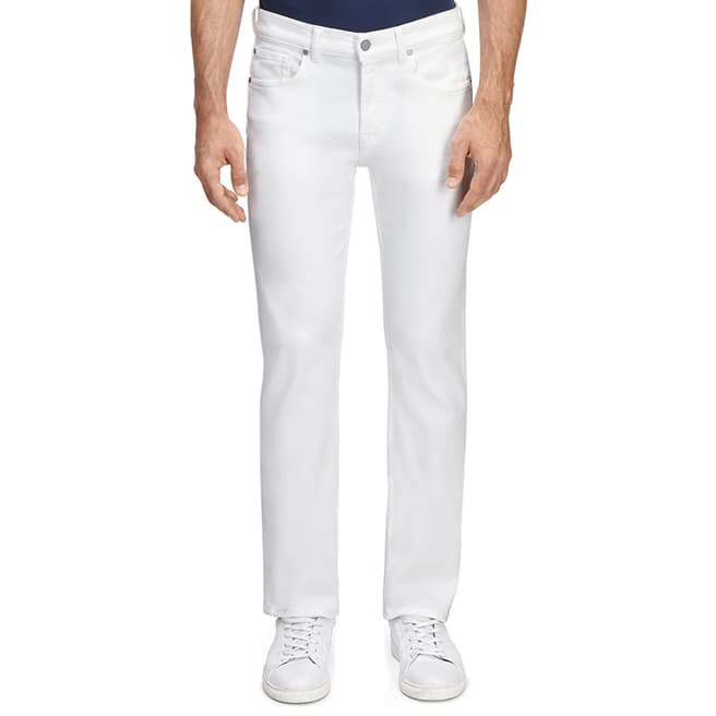7 For All Mankind White Luxe Performance Slimmy Stretch Jeans