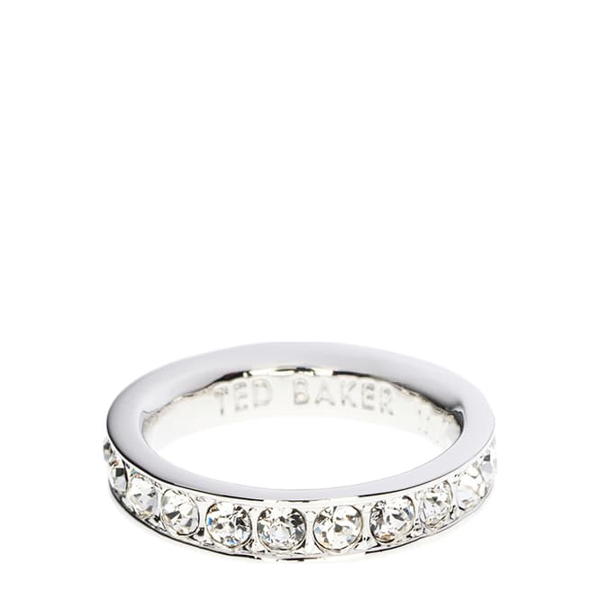 Ted Baker Silver Claudie Narrow Crystal Band Ring