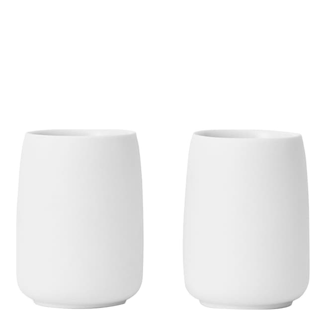 Viva Scandinavia Nicola Set of 2 Double Walled Porcelain Tea Cups, White, 150ml