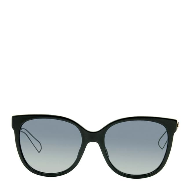 Christian Dior Women's Black with Grey Diamond Detail / Graduated Grey Sunglasses 55mm