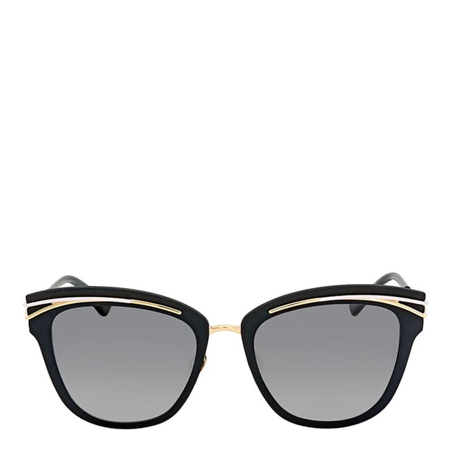 Christian Dior Women's Black with Gold Arms / Grey Sunglasses 53mm