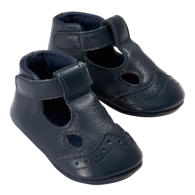 Mamas & Papas Navy Leather Shoes in Gift Box
