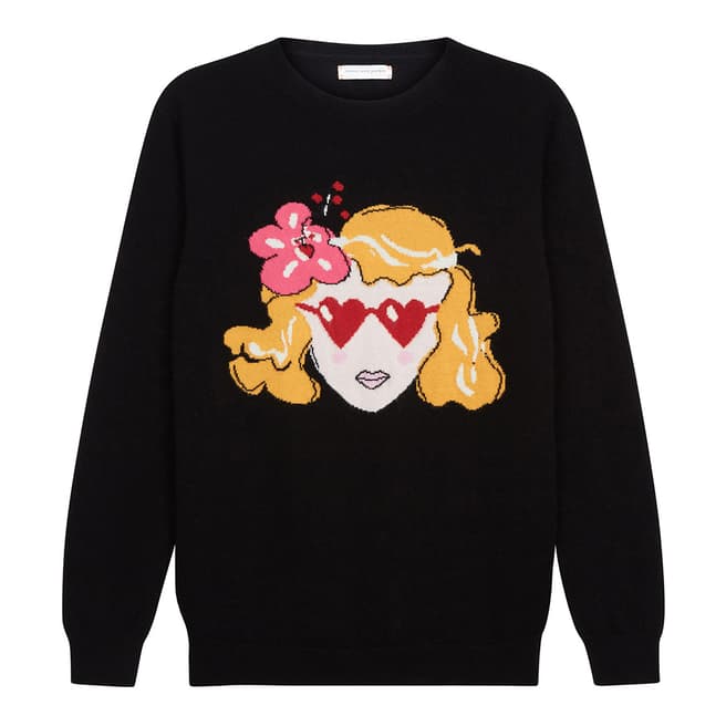 Chinti and Parker Black/Multi Cashmere Lolita Sweater