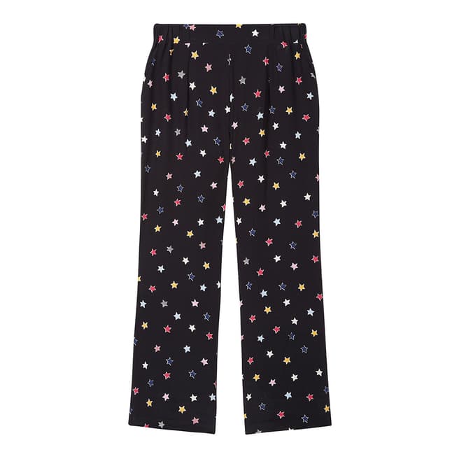 Chinti and Parker Black/Multi Silk Star Pyjama Pant