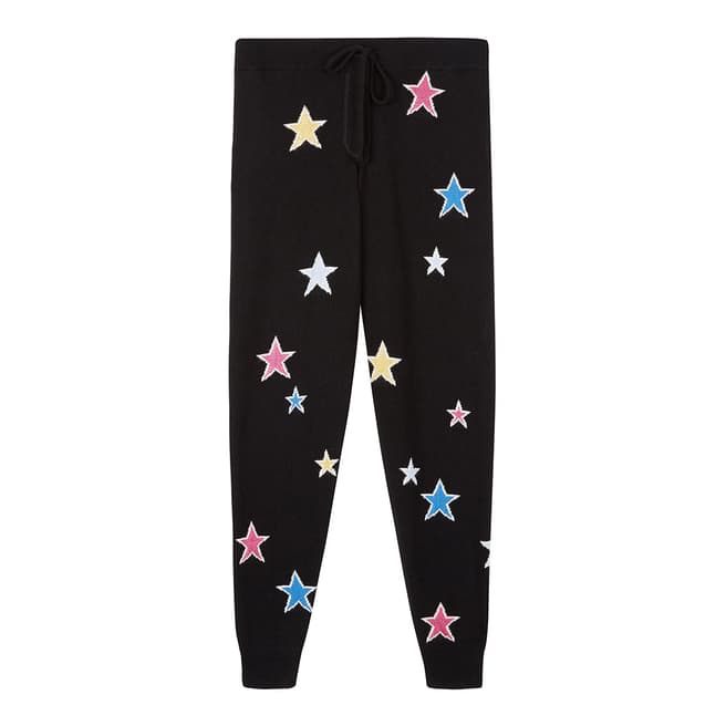 Chinti and Parker Black/Multi Cashmere Acid Star Track Pant