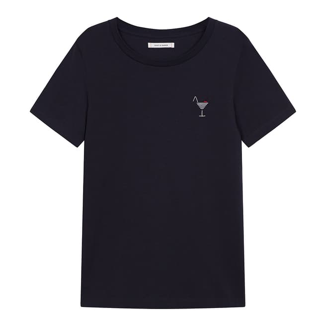 Chinti and Parker Navy Short Sleeve Cocktail T-Shirt