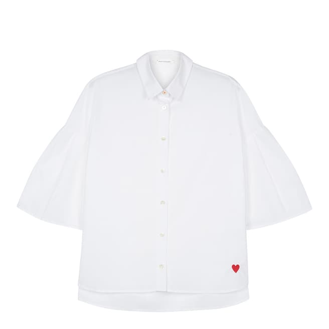 Chinti and Parker White Fluted Sleeve Shirt