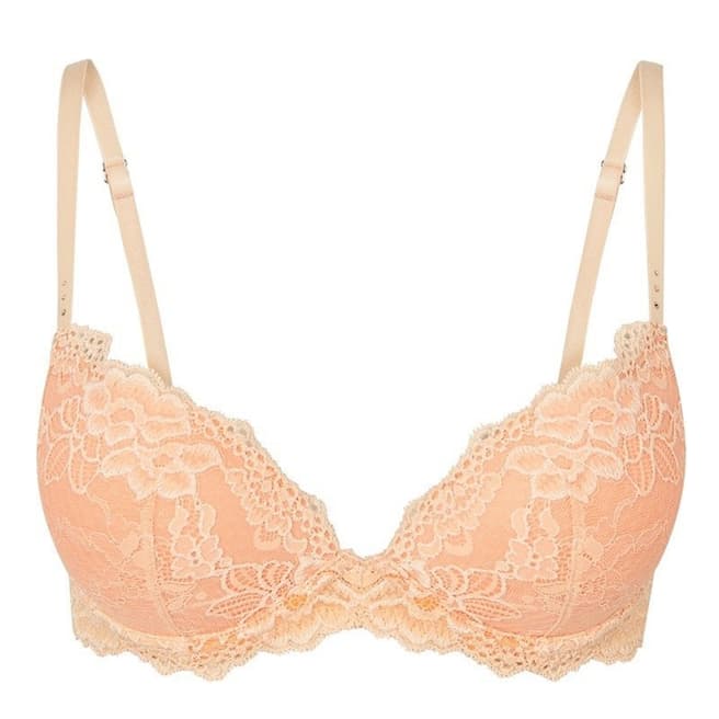 Pleasure State My Fit Peach Puree My Fit OMB Lace Push Up Plunge Bra