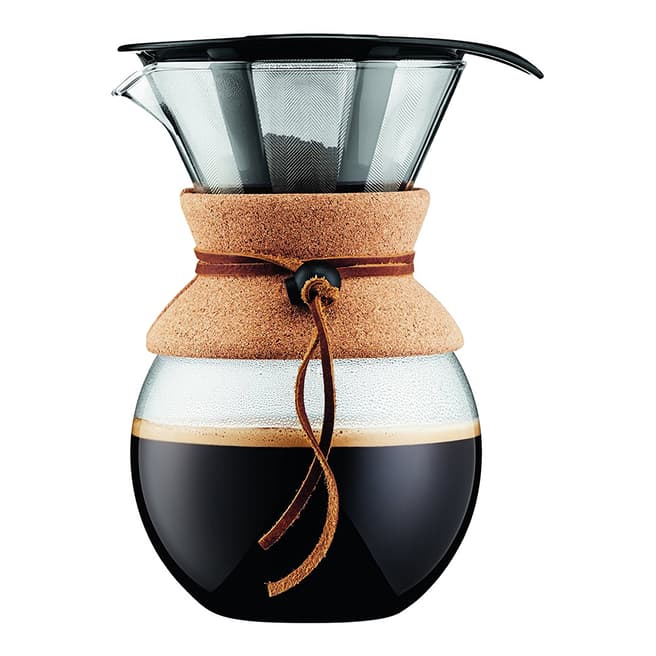 Bodum Pour Over Cork Coffee Maker with Permanent Filter, 1L