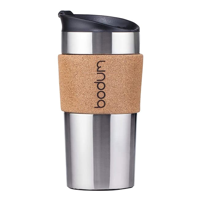 Bodum Stainless Steel Cork-Grip Travel Mug, 350ml