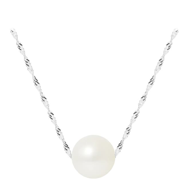 Mitzuko White/ White Gold Real Cultured Freshwater Pearl Necklace